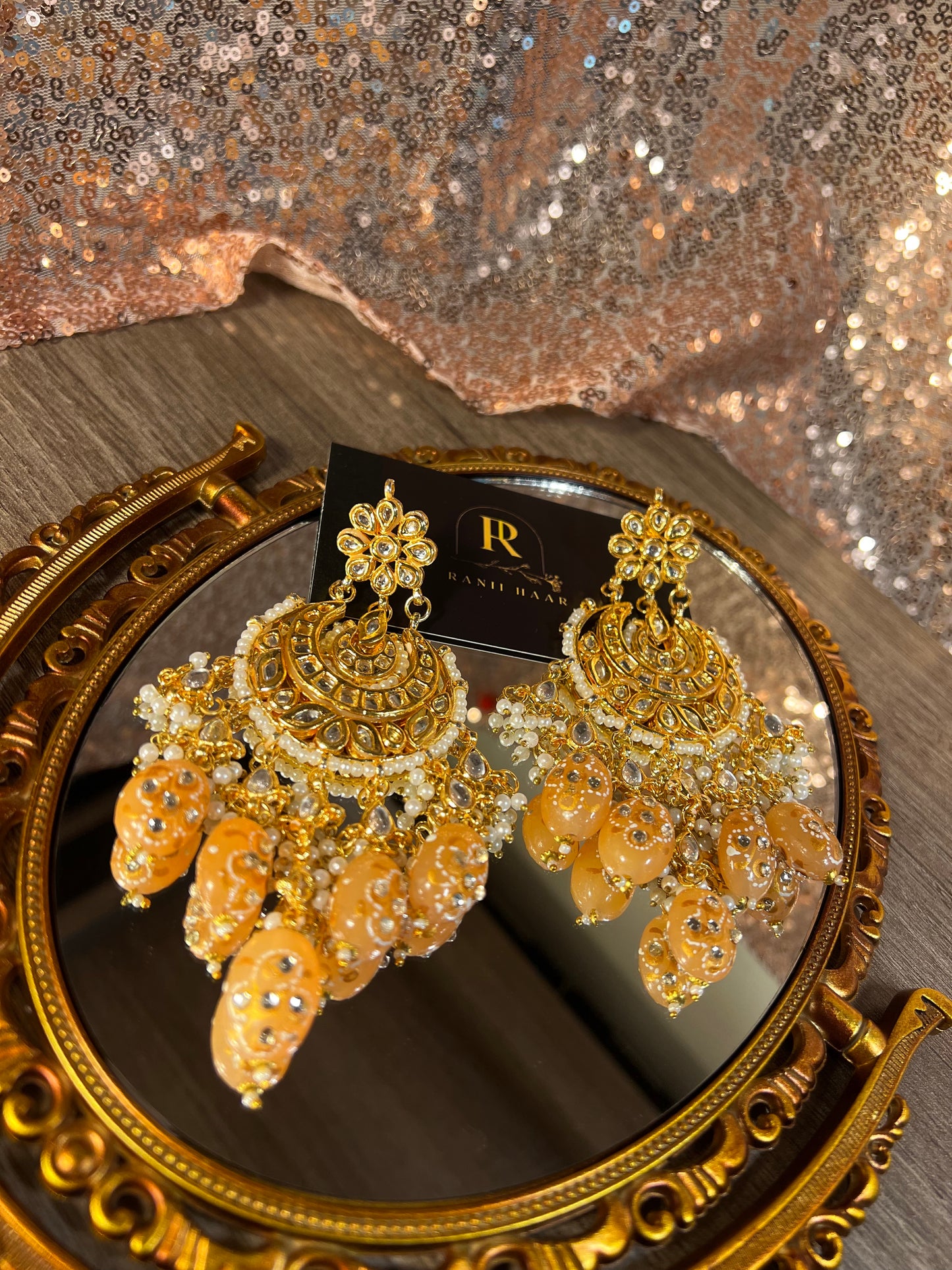 Huma Jhumka (Peach)